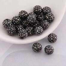 100颗10毫米陶瓷水钻珠，DIY手链项链饰品配件 - 100顆滿鑽陶泥珠 - 查看 4