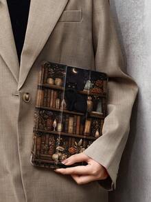 Ayotu 1pc Shelf And The Black Cat Tablet Case & Kindle E-Book Case Compatible With 10th Generation, 11/Air 4th/Air 7th/9.7 Inches, Compatible With Samsung Galaxy Tab A9 Plus, Kindle (11th Generation-2024 Release)(6 Inch), Kindle Paperwhite 12th Gen 2024, Great Holiday Gift, Stylish And Simple Pattern. - Multicolor - View 2