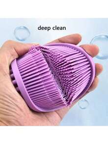 硅胶婴儿沐浴海绵，干式按摩浴巾，身体磨砂膏，硅胶身体磨砂刷，背部磨砂膏 - 彩色 - 查看 7