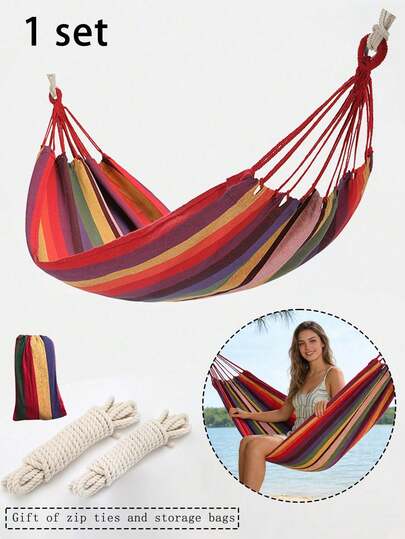 Hamaca portátil para acampar al aire libre con bolsa de almacenamiento - Hamaca cómoda para adultos mejorada con bolsa de almacenamiento y cuerdas de suspensión, adecuada para patio trasero, patio, playa, senderismo, viajes, festivales | Equipo al aire libre imprescindible para primavera y verano, artículo de viaje ligero, vacaciones, regalo para hombres y mujeres, cumpleaños, Día del Padre, aventura, mochilero, jardín, parque, picnic, compacto, fácil de instalar, resistente, siesta, relajación, equipo de supervivencia