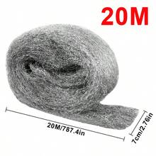 20M Steel Wire Wool Roll Wire Wool For Rats Mice Cleaning Smoothing Sanding - Grey - View 7