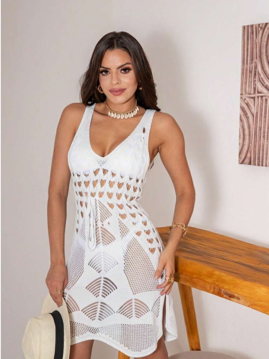 Women Sweater Dresses - Blanco - Ver 1