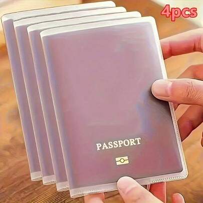 Strapazierfähige Passhüllen (2/4 Packungen) mit mehreren Kartenfächern, kratzfeste PVC-wasserdichte und kratzfeste Passcover, einfache, verstärkte, transparente, mattierte Mehrfach-Kartenfach-Passhüllen.