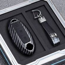 ABS Carbon Fiber 3/4/5 Buttons Car Key Case Cover Keyless Remote Fob Holder For Nissan X-Trail T32 2020, Rogue, Murano, Pathfinder, Maxima - Type a - View 8
