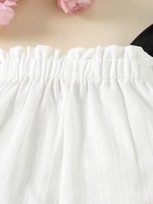 3pcs/Set Girls Gentle Minimalist Style High Waist Wide Leg Shorts, Bow Decor Waistband, Suitable For 4-7 Years Old, Casual Wear For Summer - Multicolor - View 8