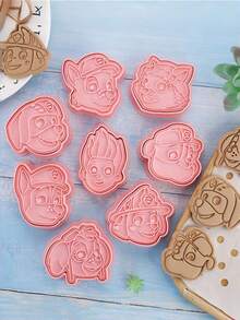 Paw Patrol 8pcs Christmas Cookie Cutter Set, Cartoon Christmas Ball Shaped Cookies Baking Mold, 3D Embossing Tool - Multicolor - View 4