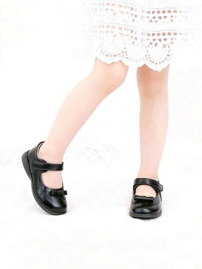 【学院风舞蹈鞋】纯色学院风蝴蝶结花边舞蹈鞋，轻便防滑舒适坡跟，适合学校演出、派对、室内/室外行走