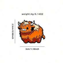 Cute Highland Cattle Enamel Pins Fashion Animal Decorative Brooches Ornaments Lapel Bag Badges Jewelry Gifts 2025 New Style - 彩色 - 查看 8