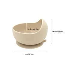 1pc Silicone Baby Bowl With Suction Cup, Anti-Spill, Easy To Clean, Toddler Self-Feeding Dinnerware - Multicolor - View 2