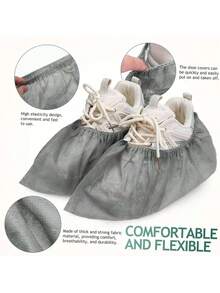 10/50/100pcs Disposable Dust Covers, High Elastic One-Time Shoe Covers, Thickened, Wear-Resistant, Waterproof Shoe Covers For Home Guest - Multicolor - View 4