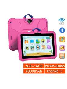 7英寸儿童平板电脑，带WiFi，2GB内存，16GB存储空间，双摄像头，家长控制功能，预装JPA儿童教育和游戏软件，平板电脑及节日儿童关爱礼物，儿童生日庆祝礼物，完美的学校礼物 - 粉色 - 查看 3