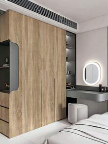 High-Quality Wood Grain Wallpaper, Covers Defects On Old Furniture, Attractive And Durable, Made With High-Quality Adhesive, Self-Adhesive And Removable Door Renovation Film - Pu Mu - View 2
