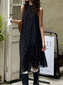 Women Midi Dresses - Black - View 4