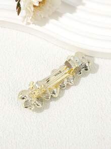 1件花朵水晶发夹，复古法式水晶珍珠发饰，优雅 - 彩色 - 查看 5