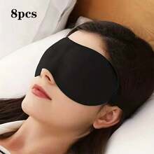 8pcs 3D Ultra-Thin Breathable Sleep Eye Mask, Smooth & Comfortable, For Home & Travel - Black - View 18
