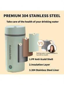 OCTAVO 500ml Hervidor eléctrico de viaje, hervidor de agua mini portátil, taza térmica, ebullición rápida con apagado automático y protección contra ebullición en seco, ideal para viajes, oficina, hotel, adecuado como regalo de San Valentín, cumpleaños, Navidad, Día de la Madre - Ver 11