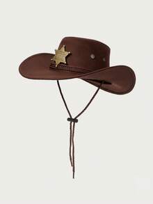 Glisma 1 件男女通用可拆卸徽章西部牛仔帽，宽边巴拿马帽，适合西部主题活动、派对、订婚、角色扮演、毕业典礼、化妆舞会、节日、婚礼、生日、音乐节和休闲装 - 禮帽 - 查看 6