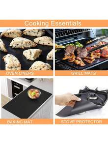 3片装可重复使用不粘烤箱垫 - 耐热防溢垫，适用于烤箱和烧烤炉 - 查看 11