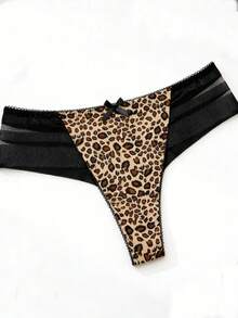 豹纹网纱性感女士丁字裤 - 彩色 - 查看 5