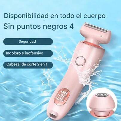 Afeitadoras eléctricas 2 en 1 para mujer con dos cabezales de afeitado eléctrico, afeitadora eléctrica doméstica para mujeres, depiladora íntima para axilas y todo el cuerpo, instrumento eléctrico de depilación con cuchillas densas: cuchillas reemplazables, depilación eficaz, recorte de precisión.