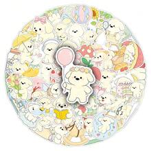 52pcs Spring Puppy Doodle Stickers, Cartoon Cute Adorable Dog Decor For Wall, Storage Box, Scrapbooking - Original Springtime Puppy - View 6