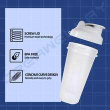 2pcs 24oz/700ml Shaker Bottles For Protein Mixes, Shaker Bottle With Wire Whisk Ball, Protein Shaker Bottle, Shaker Cup, Protein Shaker, Protein Shake Bottle, Bottle Shaker, Dishwasher - 黑/白 - 查看 4