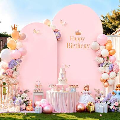 1pc - Elegant White/Mint Green/Pink/Black Wedding Arch Cover - Multifunctional Double-Sided Adjustable Stand, Semi-Circular Dome Backdrop, Suitable For Wedding Decor, Kids Party, Christmas, Birthday, Baby Shower, Gender Reveal Party And Special Events - Polyester Material (Cover Only, Stand Not Included)