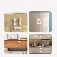 一套7个坚固的白色塑料安全锁 - 适用于冰箱和橱柜 - 无需工具即可轻松安装，冰箱锁，食品储藏室安全锁，粘性多用途门锁，持久耐用 - A - 查看 8