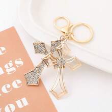 1PC Creative Rhinestone Cross Pendant Keychain Metal Car Hanger Small Gift Business Gift Hot Selling Style - B - View 32