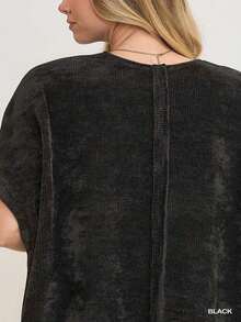 Women's Casual Cardigan Chic Open Front Textured Short Sleeve Black - 黑色 - 查看 5