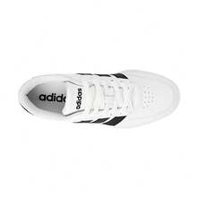 ADIDAS BREAKNET YOUTH JR8448 WHITE FAUX LEATHER TENNIS SHOES 18-25 - 白色 - 查看 4
