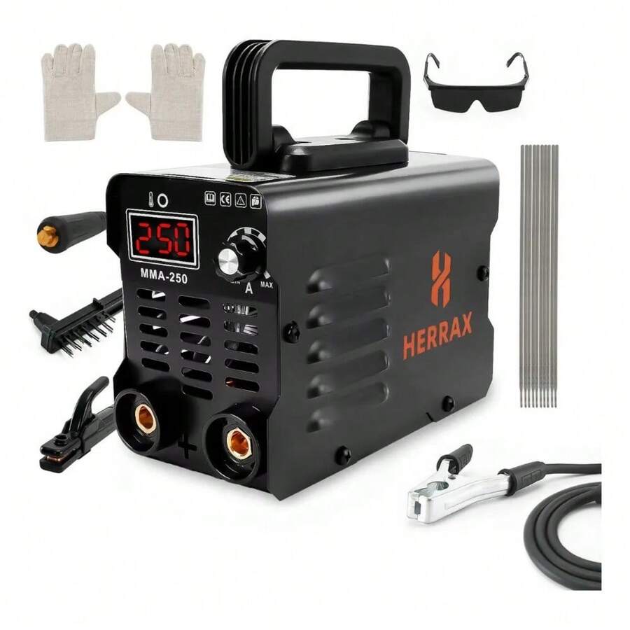 Mini Soldadora Inverter Herrax MMA-250 Portátil Máquina de Soldar Eléctrica Profesional 110V 220V - Tipo de Enchufe B USA (110-127V) - Ver 1