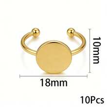 10 đế nhẫn điều chỉnh được bằng thép không gỉ, phù hợp với khay đựng đá quý cabochon 8/10/12mm, phụ kiện trang sức tự làm. - Vàng - Xem 5