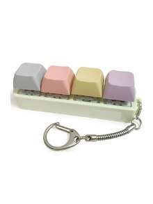 1个4键电脑按键挤压玩具，创意减压小工具，成人吊坠 - 彩色 - 查看 4