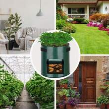 4 Packs 3-Gallon 7-Gallon 10-Gallon Garden Potato Planting Bags With Lids And Handles, Breathable Fabric Pots, Heavy-Duty Vegetable Planting Bags For Tomatoes, Fruits, Carrots, Onions, Potatoes, Strawberries, And Other Vegetables - Dark Green - View 8