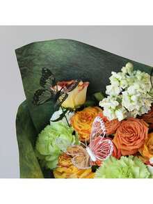 5个逼真的黑白蝴蝶花园插牌，适用于婚礼、家居装饰、庭院、花瓶装饰、主题派对、节日庆典（款式随机） - 多色 - 查看 7