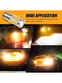 2个1157 2357琥珀黄色LED灯泡，超亮2057 2357 7528 BAY15D LED替换灯泡，适用于转向灯/方向灯，3030-SMD 12V - A - 查看 7