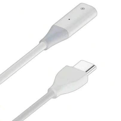 FCV 1 حزمة كابل محول شاحن نوع C متوافق مع قلم Apple Pencil الجيل الأول، كابل أنثى USB-C إلى 8 دبوس أنثى، كابل شحن أنثى USB-C إلى Lightning بطول 1 متر مع مؤشر ضوئي ، متوافق فقط مع قلم Apple Pencil الجيل الأول
