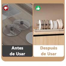 Organizador Sartenes y Ollas Corredero Organizador de Tapas de Ollas Acero Inoxidable Porta Sartenes de Cocina 13 Compartimentos Ajustables Porta Platos para Alacena para Armario de Despensa Gris - Gris - Ver 4