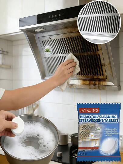 JAYSUING 1pc/3pcs/6pcs/12pcs/20pcs Grease Cleaning Effervescent Tablets, Heavy Duty Degreasing Cleaner For Kitchen, Stove, Oven, Microwave, Dishwasher, Ideal Cleaning Gift For Family And Friends