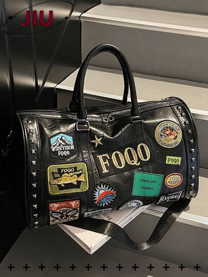 Y2K Style Embroidery Large Capacity Duffel Bag Wallet, Multifunctional Portable Gym Bag, Wet And Dry Separation Travel Bag, Lightweight Training Bag, Fashionable Luggage Bag, Suitable For Students, Cruise Essentials, School, Hospital, Airport, Gym, Travel Vacation, Weekend Overnight, Hiking, Outing, Sports Training, Outdoor Sports, Holiday Gifts, Birthday Gifts