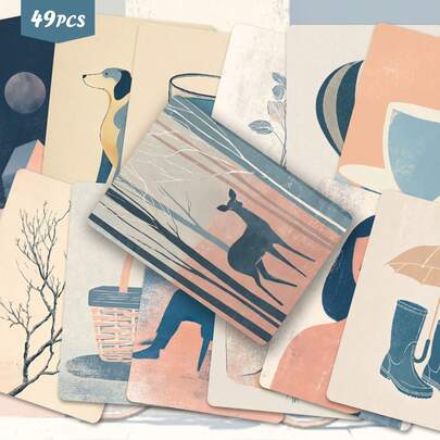 49pcs Life Illustration Art Stickers Pack | Dynamic Vinyl Decals With Whimsical Abstract Figure & Still Life Designs | For Laptop, Decor & Gift | For Art Fans & Atmospheric Vibe Enthusiasts