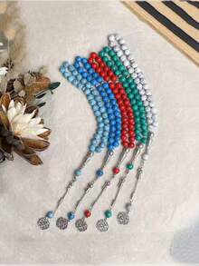 1pc Imitation Natural Turquoise 45 Beads Bracelet, Muslim Prayer Beads For Men - Baby Blue - View 9