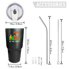 30oz Stainless Steel Tumbler Black White Options,  Duck Lemonade Stand Ice Cream Grapes Graphic Cups, Insulated Travel Coffee Mug With Lid And Straw , Double Wall Vacuum Reusable Travel Cups, Funny Birthday Party Gift For Women & Men - 黑色 - 查看 3