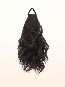 1条女士纯色简约弹力发圈，12英寸分层波浪马尾假发饰品，发绳，发圈，发饰，适合所有季节，是低马尾的理想选择，橡皮筋发绳弹力发圈 - 彩色 - 查看 12