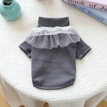 1件宠物衣服，狗狗服装，灰色网眼围兜式内衣，轻便透气，春夏新品 - 灰色 - 查看 12