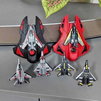 儿童弹射飞机玩具套装，双人互动对战，户外娱乐，塑料材质，飞机玩具，男孩礼物，圣诞礼物