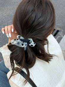 1个波点网纱发圈，适合女性日常通勤、休闲外出、聚会、度假及各种场合佩戴。 - 彩色 - 查看 3