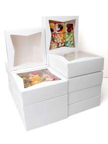 5pcs/10pcs Bread Boxes With Window, Suitable For Cakes, Pastries, Chocolates, Cookies, Parties, Birthday Parties, Weddings, Easter - View 1