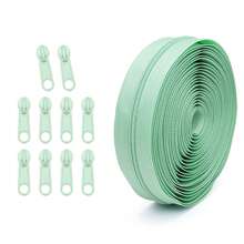 1 Set = 4.5m Zipper + 10 Zipper Pulls, 20 Colors Available, #3 Zipper Set, Matching Colored Zipper Pulls, Suitable For Clothing, Bags, Home Textiles And More - 4.5 Meters Of No. 3 Nylon Zipper + 10 Plastic Zipper Pulls - View 30